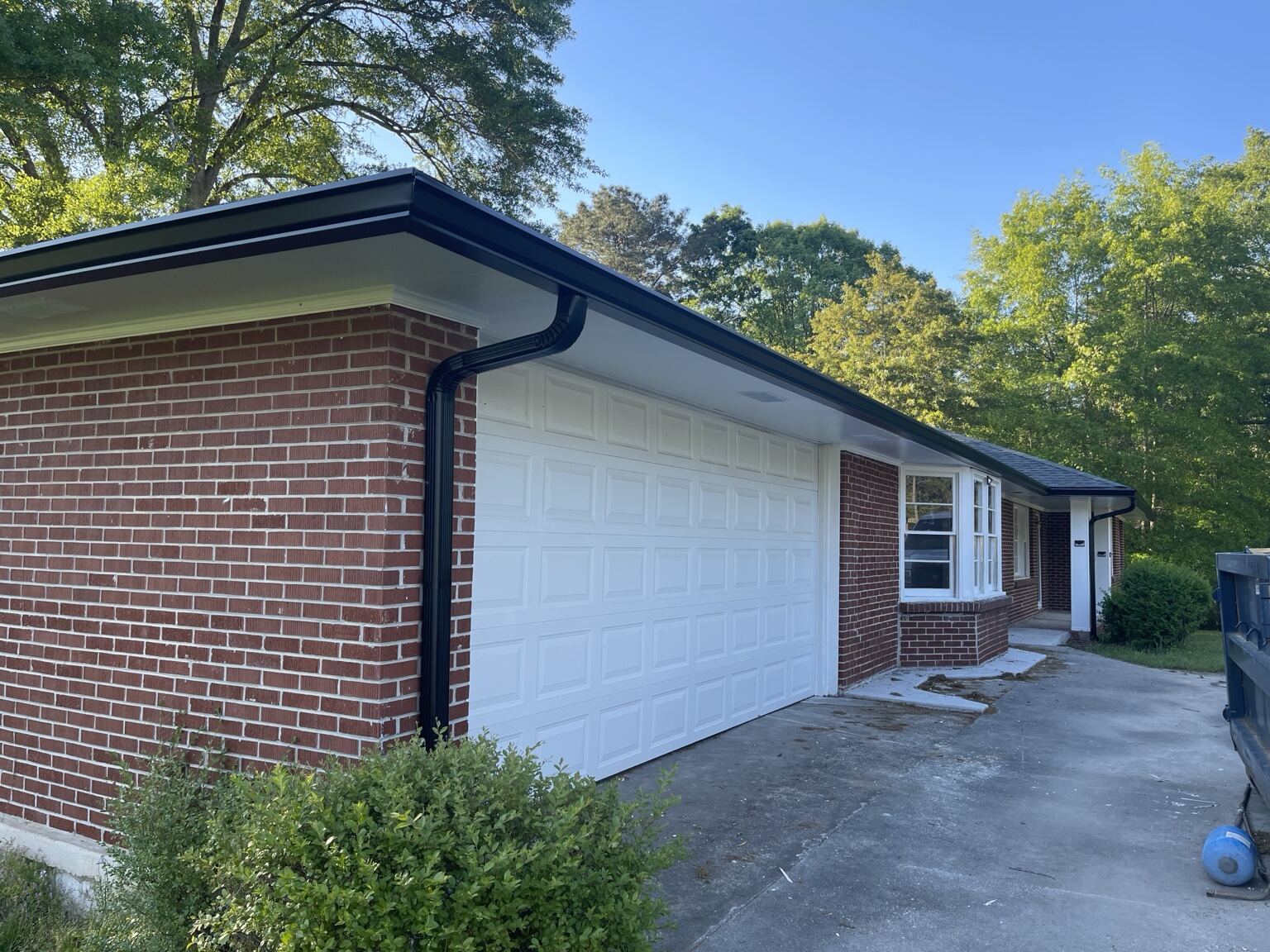 Completed Mr B's Gutters project 2 — seamless gutters, downspouts and roofline work on a Metro Atlanta property